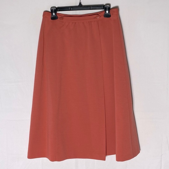 Vintage Lucia Coral Wool Blend Wrap Style Midi Skirt M - Picture 16 of 16